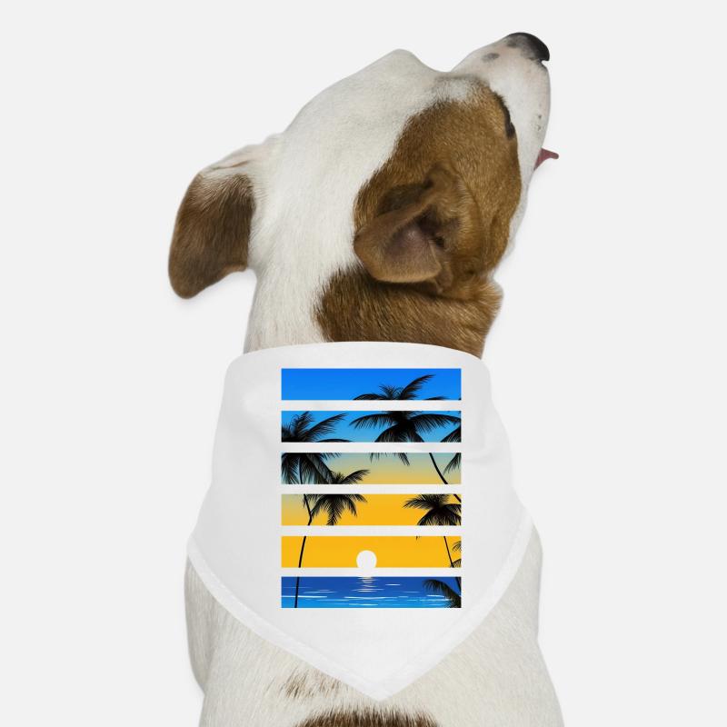 Palm tree beach sunset summer holiday Dog Bandana