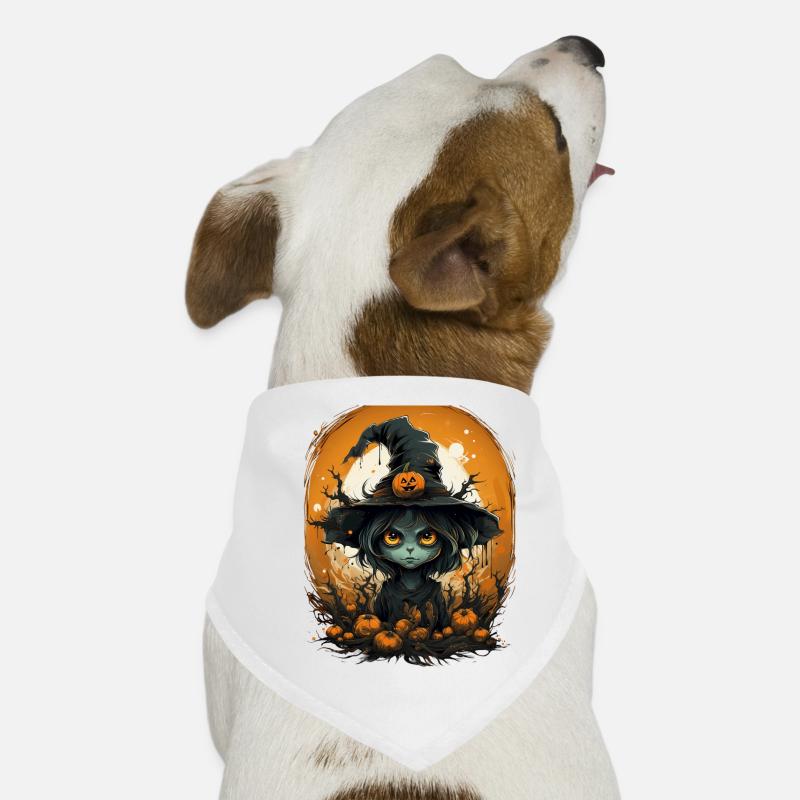 Halloween Witch I Cartoon Style I Witch Hunde-Bandana