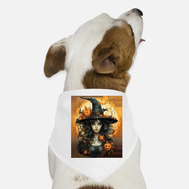 Halloween Witch I Cartoon Style I Witch Hunde-Bandana