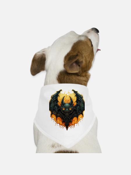 Bat Halloween I Cartoon Cute Bat - Hunde-Bandana - Weiß