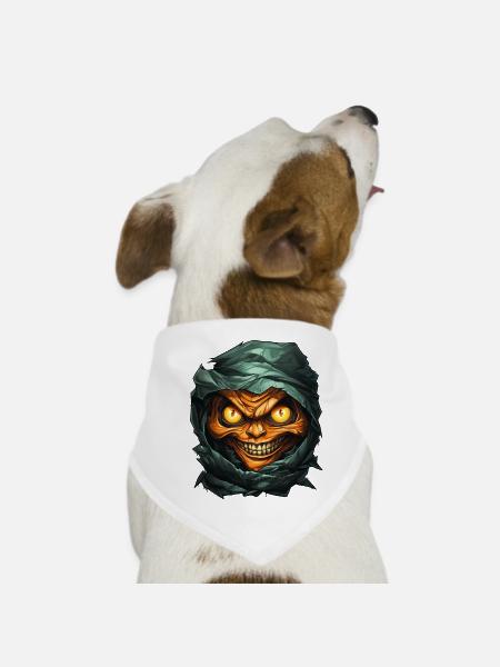 Halloween Spooky Cartoon Mummy - Bandana pour chien - blanc - Devant