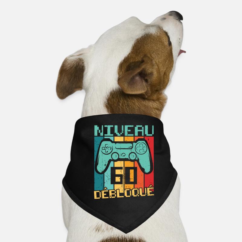 Niveau 60 débloqué Cadeau 60 ans Anniversaire Bandana pour chien