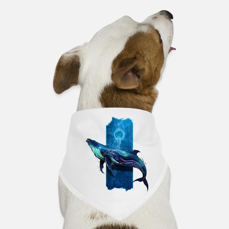 Majesté de l’océan : Élégante baleine bleue Bandana pour chien