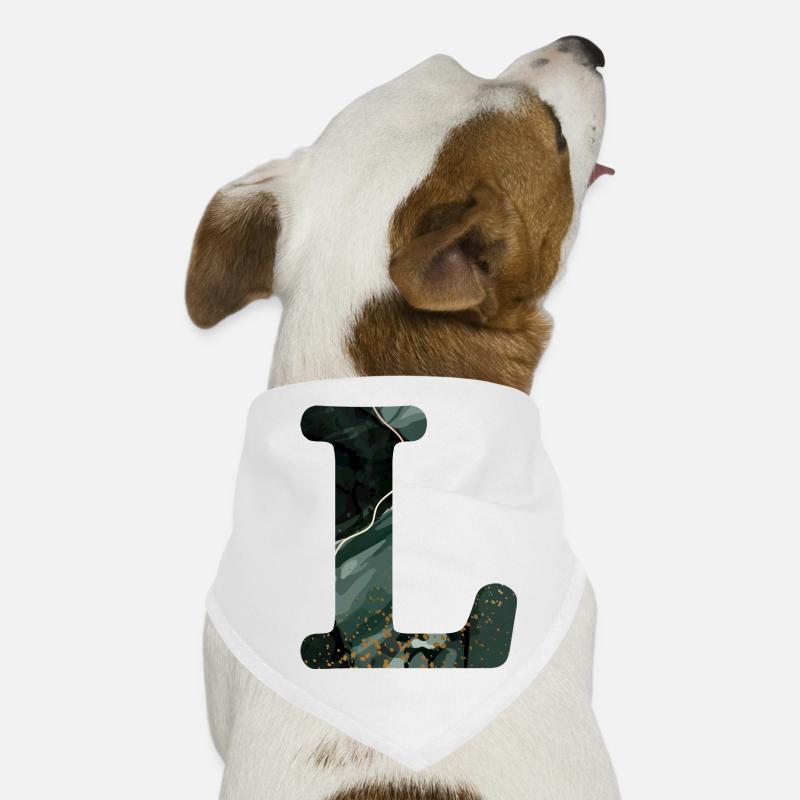 Letter l marbled green Dog Bandana