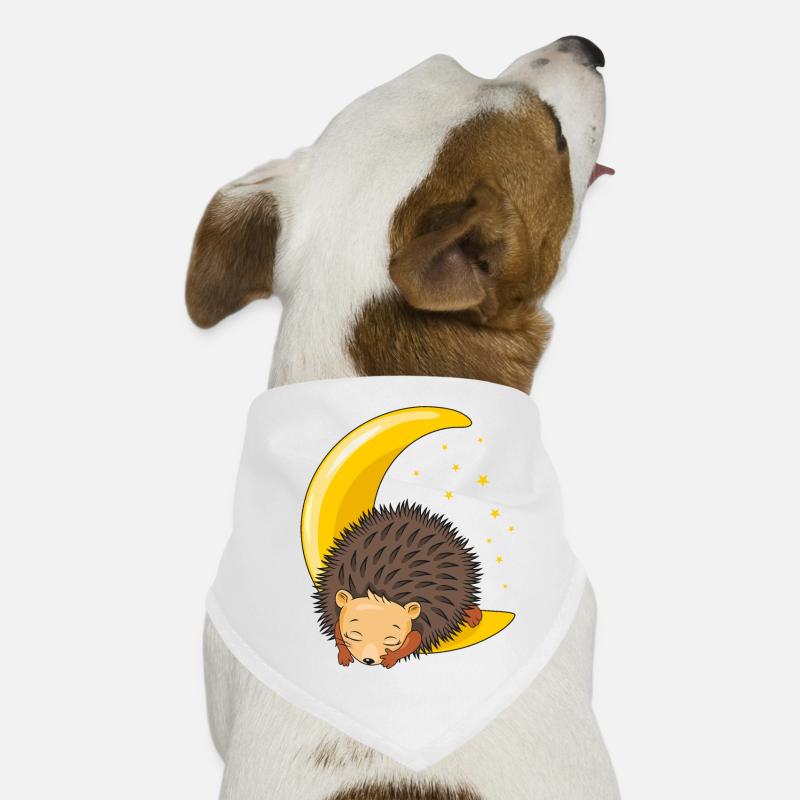 Hérisson mignon dormant sur la lune Bandana pour chien