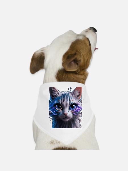 Chat de l’espace - Bandana pour chien - blanc - Devant