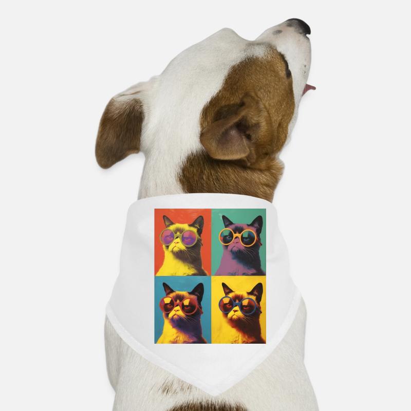 Coole Pop-Art Grump Katze mit Sonnenbrille Hunde-Bandana