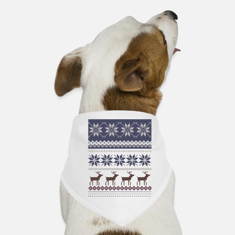 Winter Reindeer and Snowflakes Pattern Dog Bandana