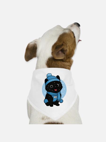 Cuddly Dog Winter Magic - Dog Bandana - white - Front