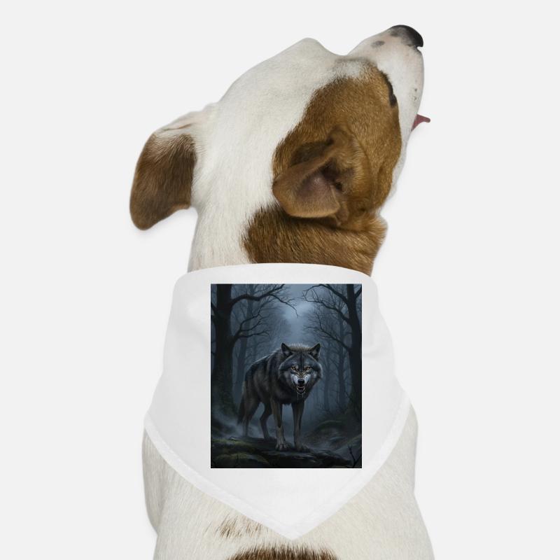 Wolf at night in the cloud forest Dog Bandana