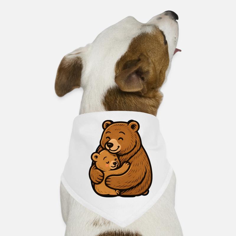 Mom and Young Bears Hug Dog Bandana