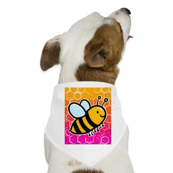 Biene - Hunde-Bandana - Weiß - Vorne