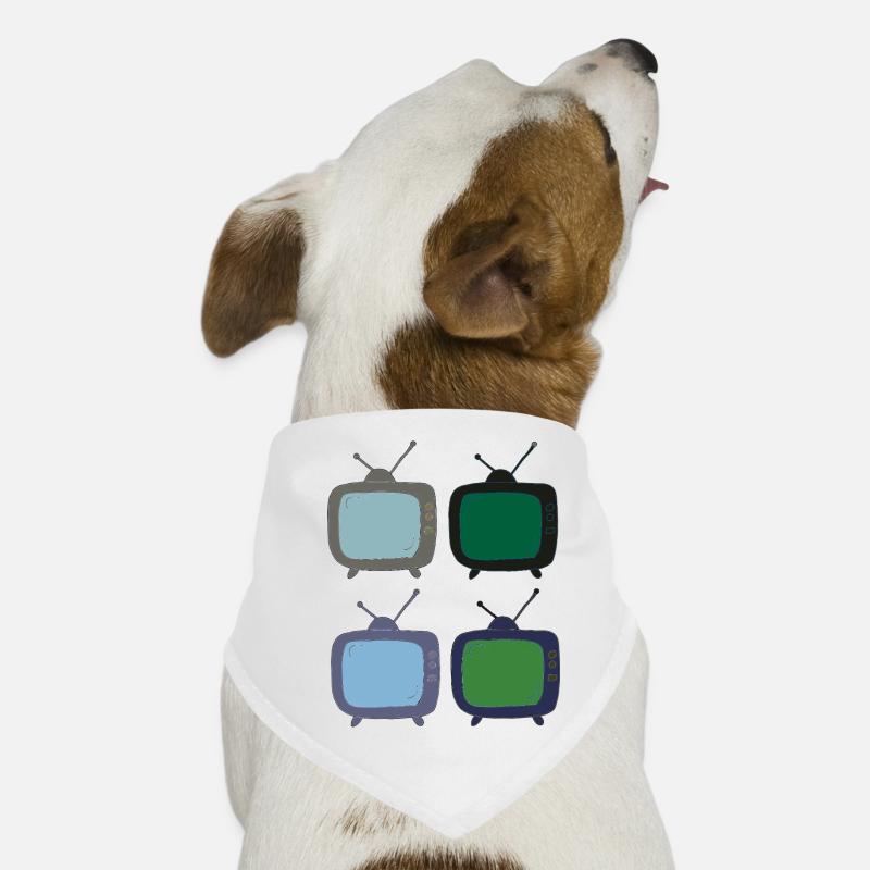 fernseher_4fach_bunt Hunde-Bandana