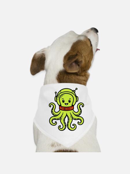 cute alien - Dog Bandana - white - Front