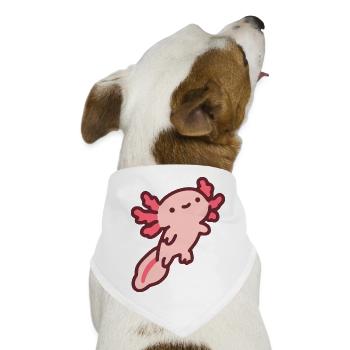 Niedlicher pinker Axolotl - Hunde-Bandana - Weiß - Vorne