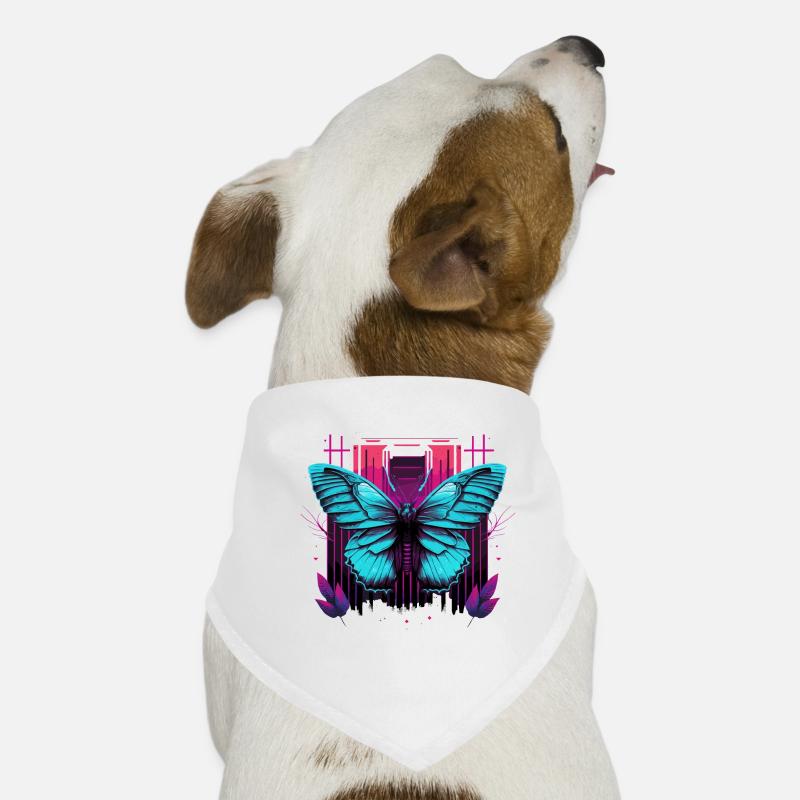 Hübscher Synthwave-Schmetterling Hunde-Bandana