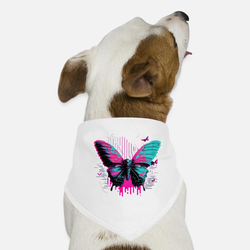 Papillon peint Vaporwave Bandana pour chien