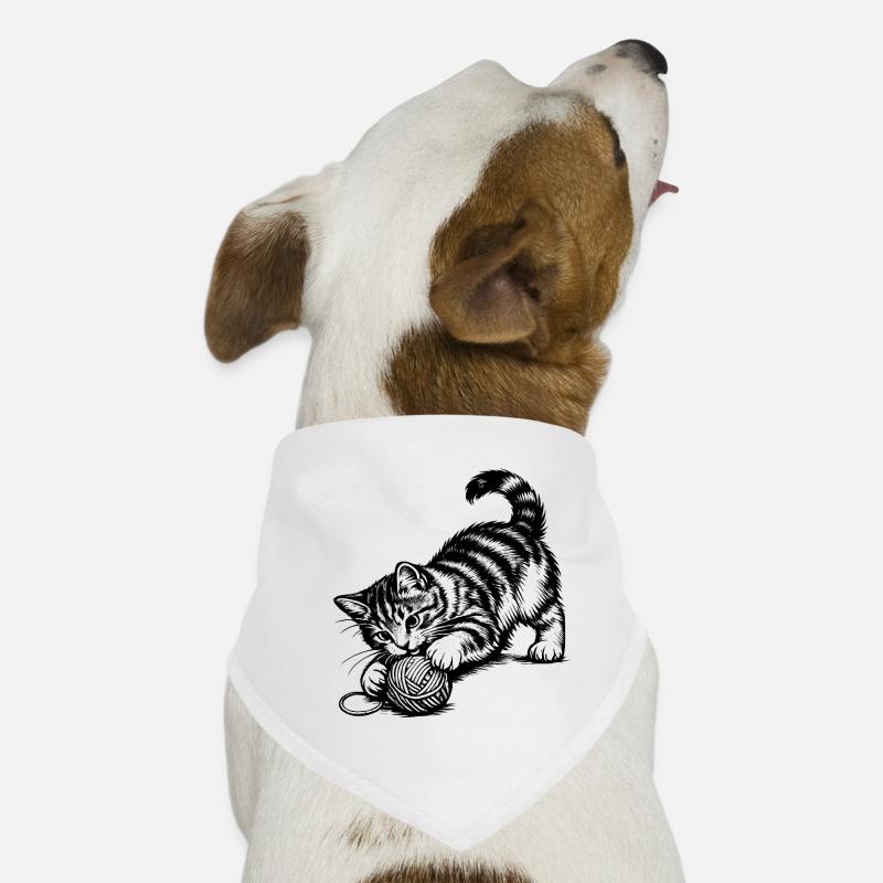 Verspieltes Kätzchen und Garn Hunde-Bandana