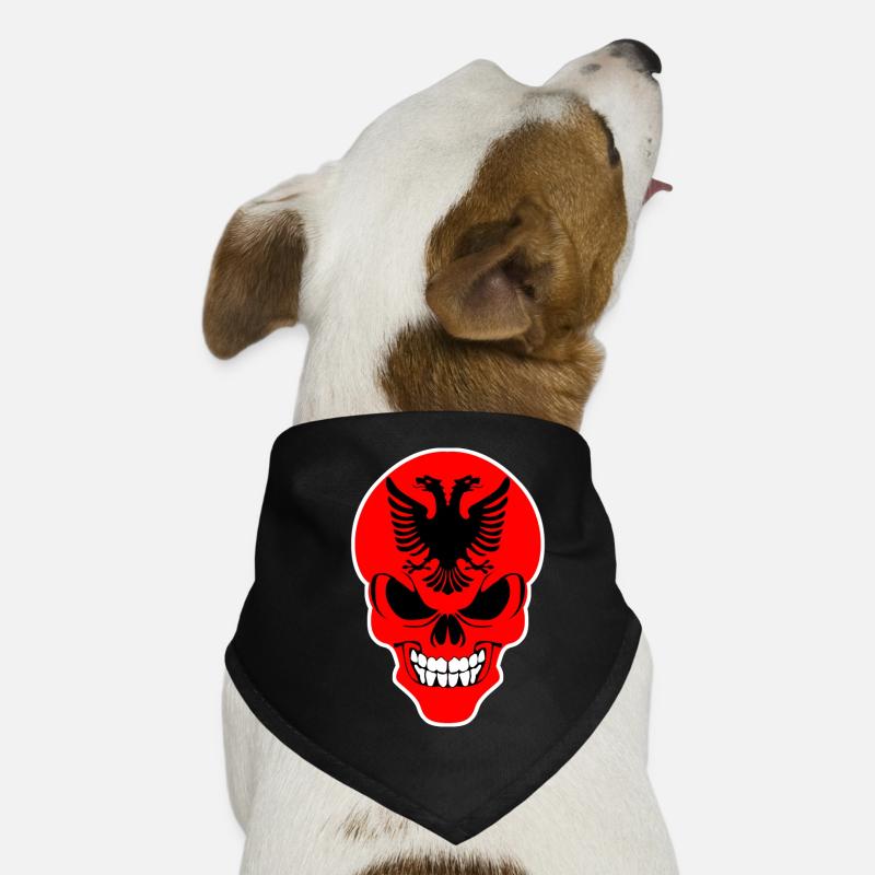 Albania - grim Albanian skull Dog Bandana
