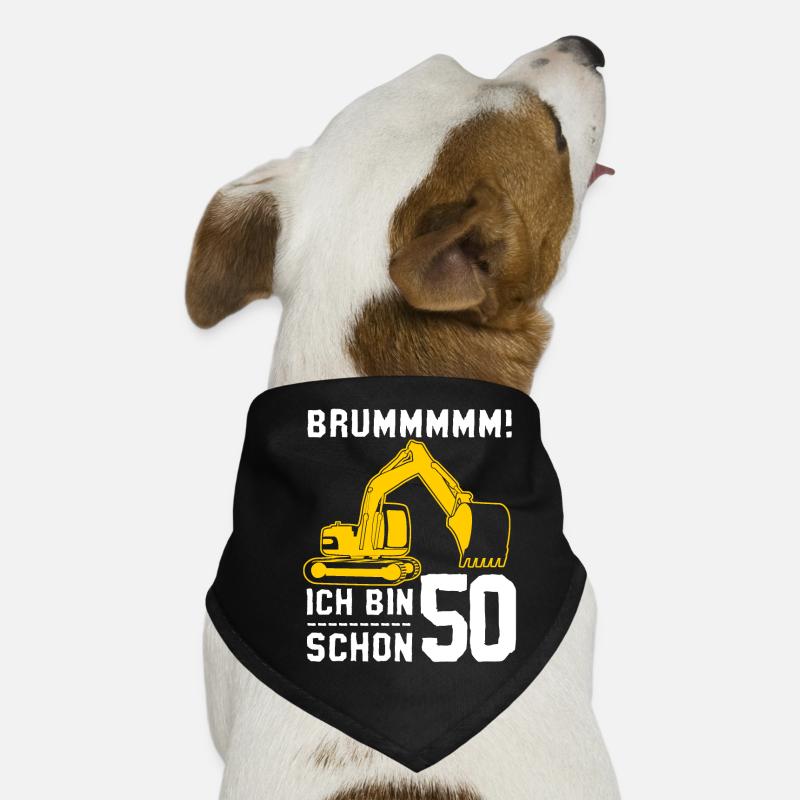 Baggerfahrer 50er Geburtstag Geschenk Hunde-Bandana