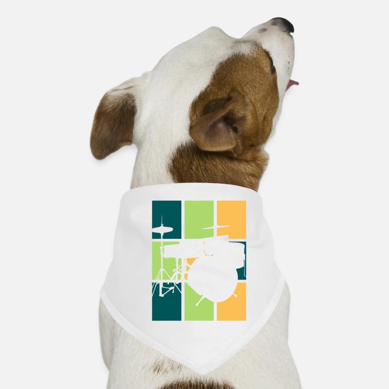 Cadeau de batterie rétro batteur Bandana pour chien