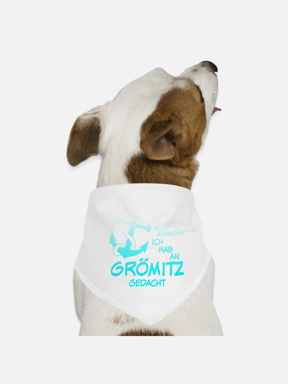 Grömitz Spruch mit Anker - Hunde-Bandana - Weiß - Vorne