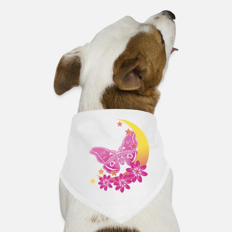 Papillon rose lune occulte papillon goth Bandana pour chien
