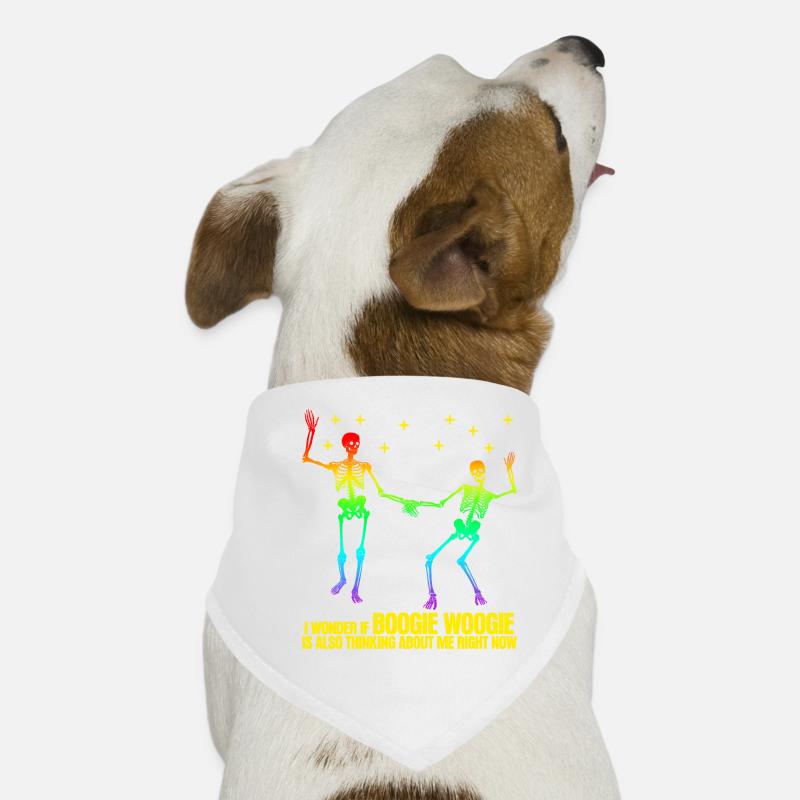 Boogie Woogie Skeleton Dance Swing - Hunde-Bandana - Weiß