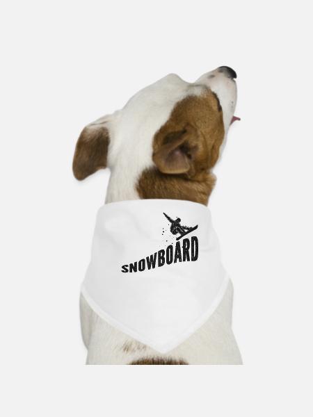 Snowboarding Snowboard Vintage - Dog Bandana - white - Front