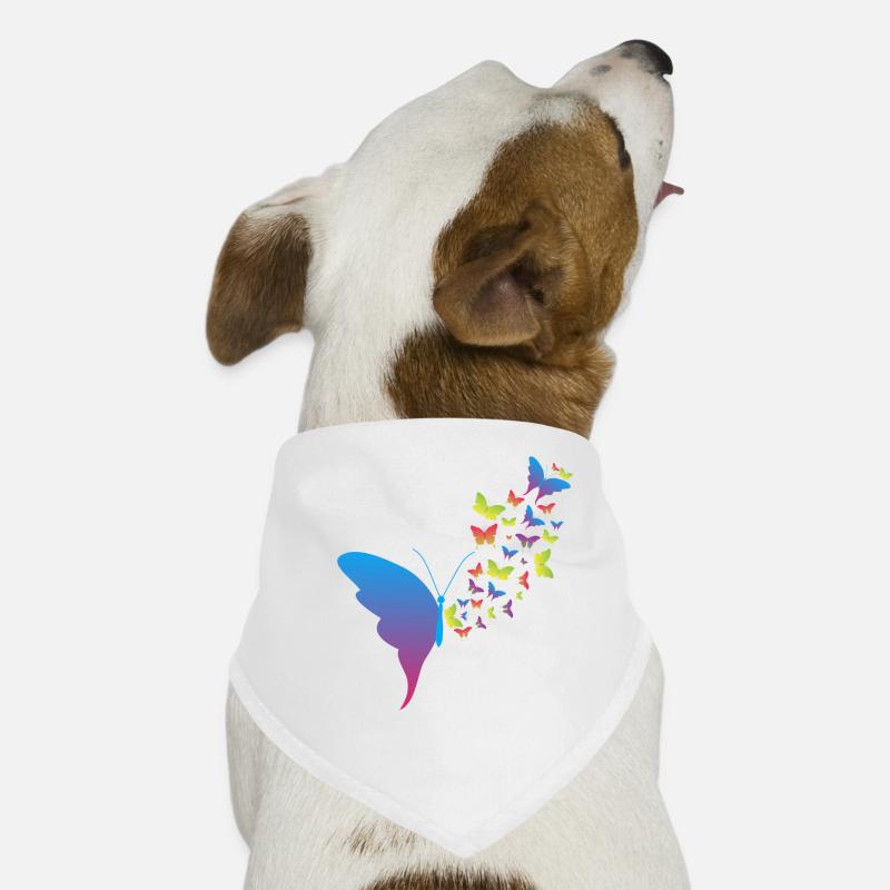 Cute Butterfly Heart Pastel Colored Dog Bandana