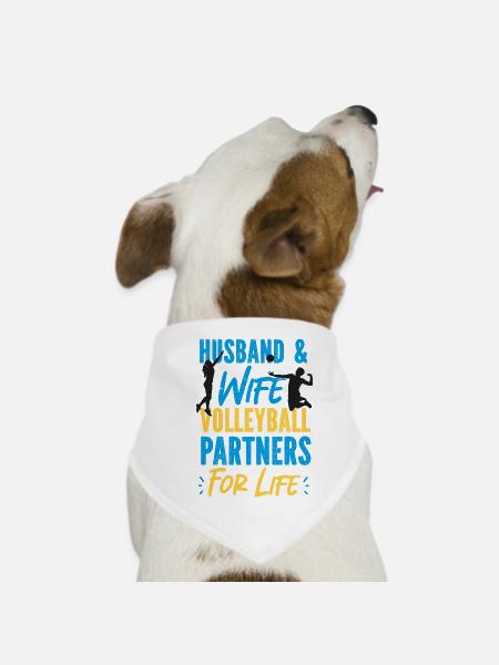 Volleyball Player Team Husband - Dog Bandana - white - Front