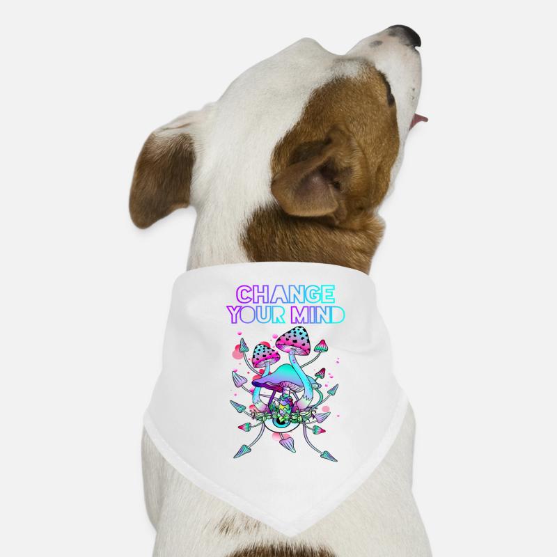 Psychedelische Pilz Kunst - Change Yor Mind Hunde-Bandana