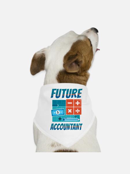 Accountant Bookkeeper Accounting - Dog Bandana - white - Front