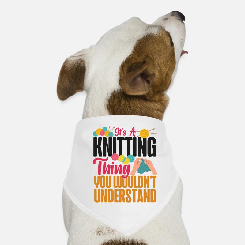 Knitting Knitter It's A Knitting Hunde-Bandana