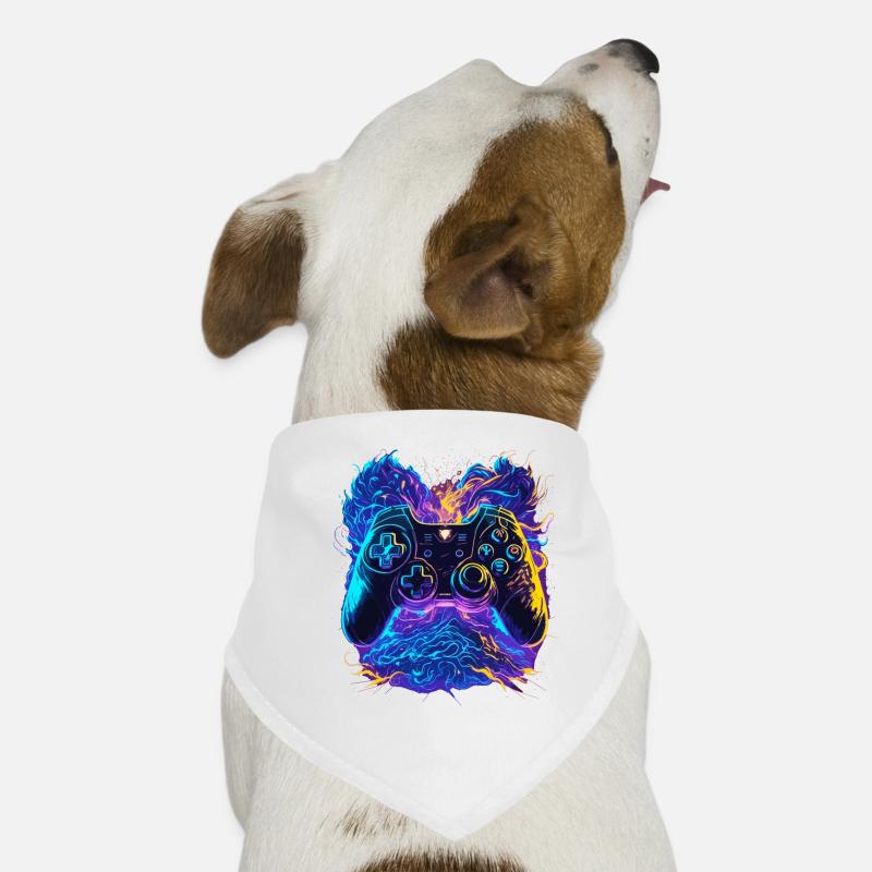 Neon Colors Graffiti Gaming Controller Dog Bandana