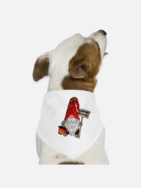 Garten Wichtel – Weihnachtsgnom - Hunde-Bandana - Weiß