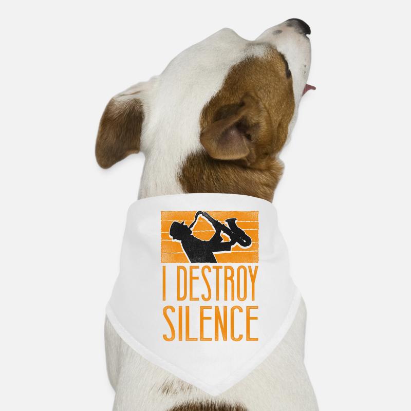 Saxophones I Destroy Silence Dog Bandana