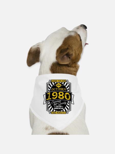 1980 OCTOBER - Dog Bandana - white