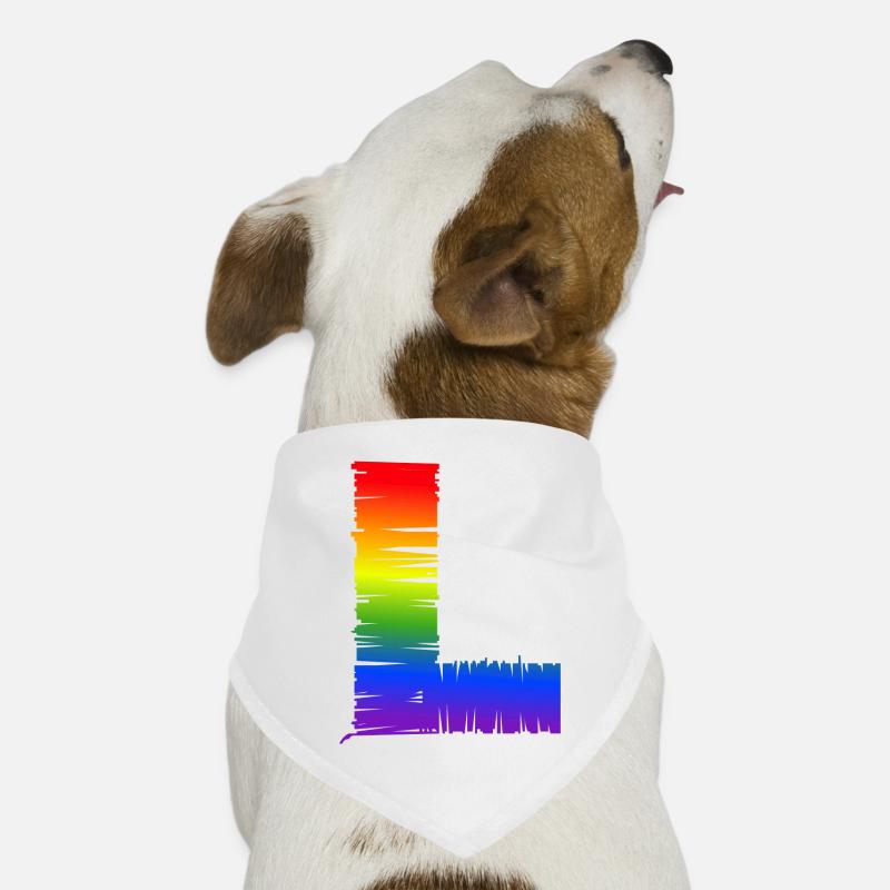 Regenbogen-L - Hunde-Bandana - Weiß