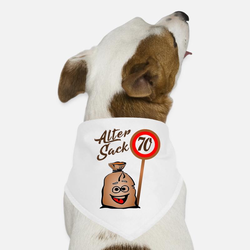 Alter Sack - 70. Geburtstag - 70 - Siebzig - Hunde-Bandana - Weiß