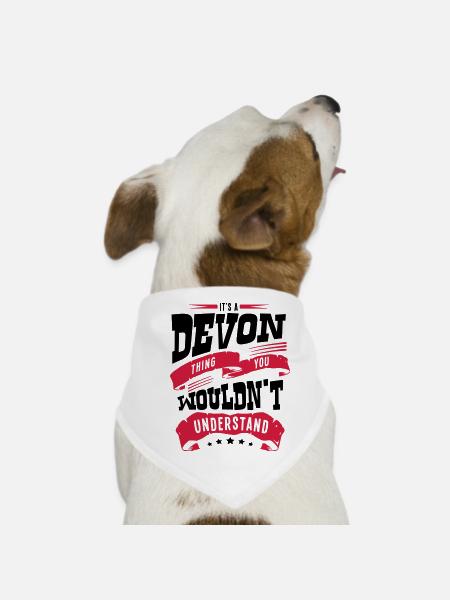 devon name thing you wouldnt understand - Dog Bandana - white
