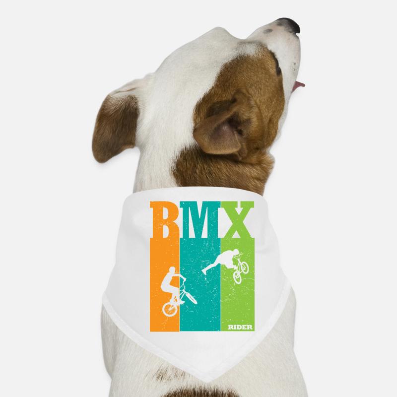 BMX Farbblock Rider Silhouetten Hunde-Bandana