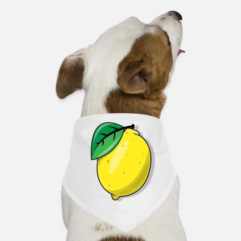 Zitrone - Hunde-Bandana - Weiß