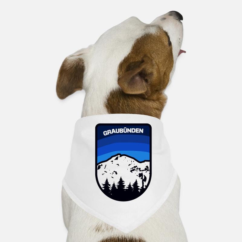 Graubünden Berglandschaft Emblem - Hunde-Bandana - Weiß