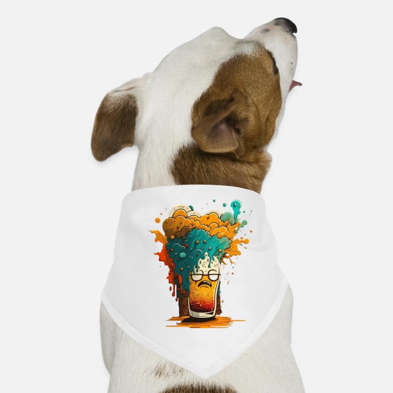 Style de dessin animé coloré Beer Blast Bandana pour chien