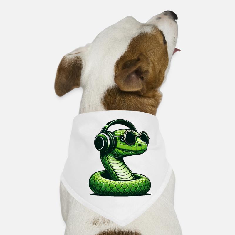 Serpent avec lunettes de soleil et écouteurs Bandana pour chien