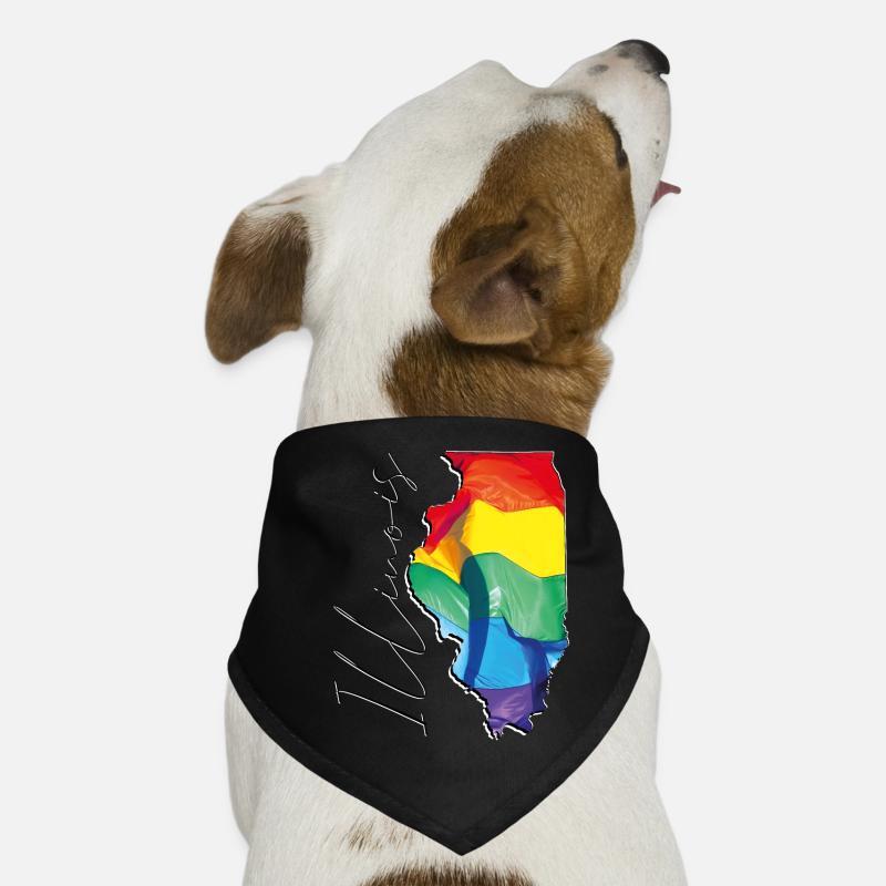 Illinois (USA) | echte Flagge | LGBTQIA+ Script Hunde-Bandana