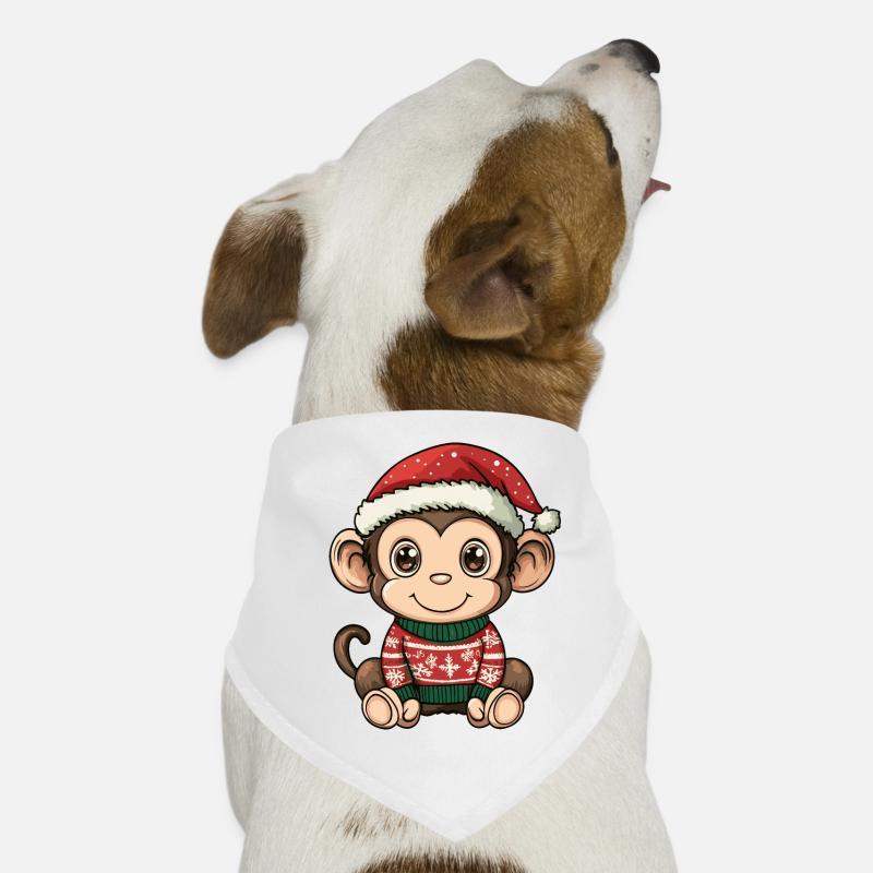 Monkey Christmas Dog Bandana