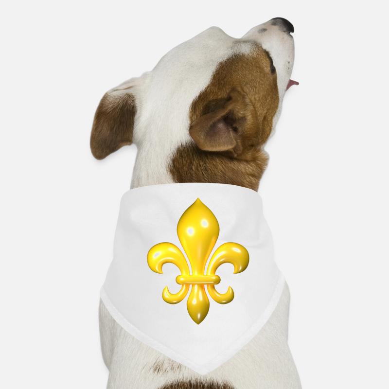 Gelbe Fleur de Lys Hunde-Bandana