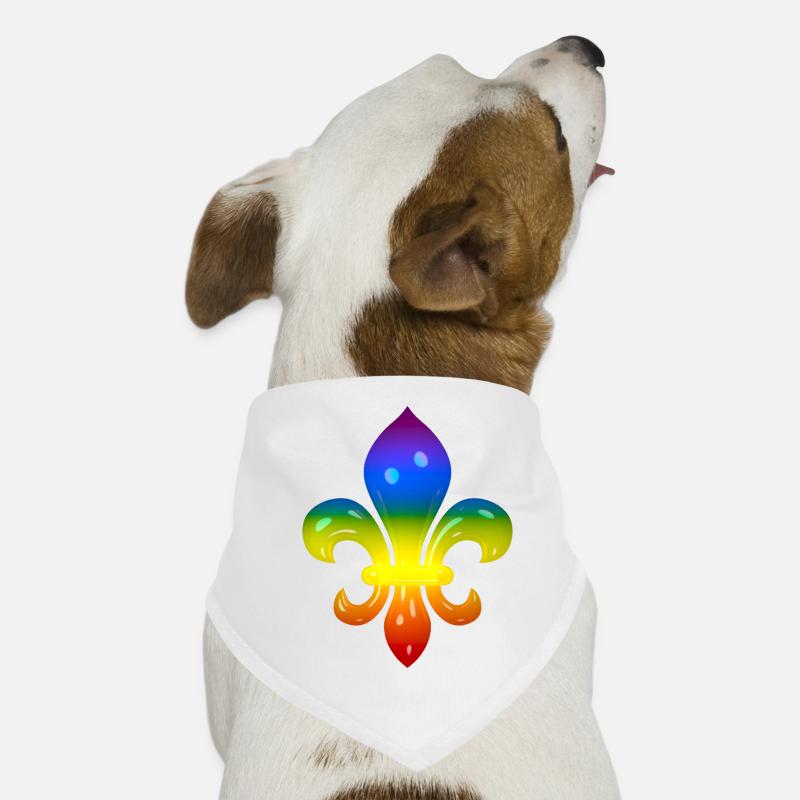 Fleur de Lys in Regenbogen-Farben Hunde-Bandana